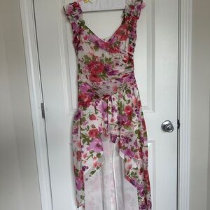 Abercrombie & Fitch ruffle strap high low maxi dress